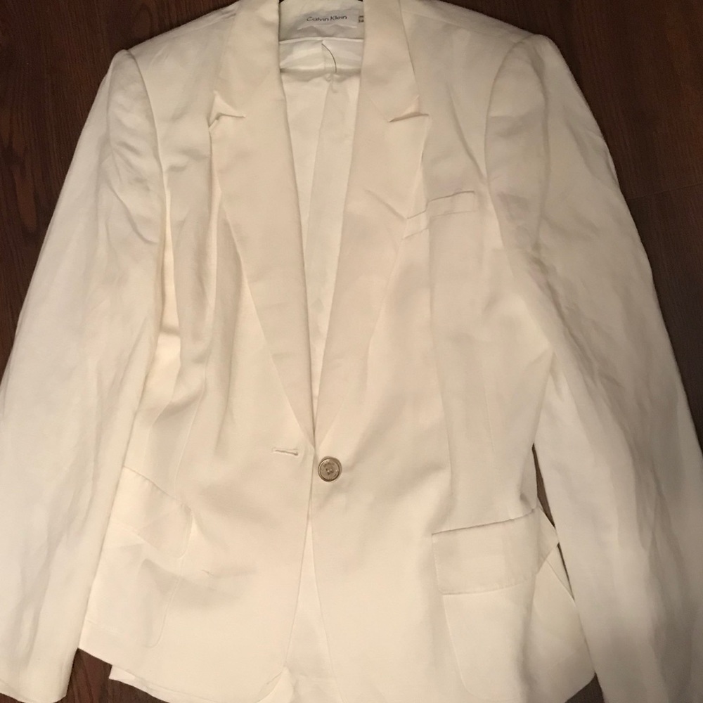 Calvin Klein White Linen Suit